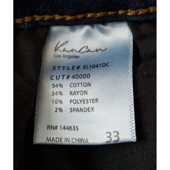 KanCan Womens Size 33 High Rise Bootcut Jean Dark Wash Whiskering  Stretch - Picture 6 of 6